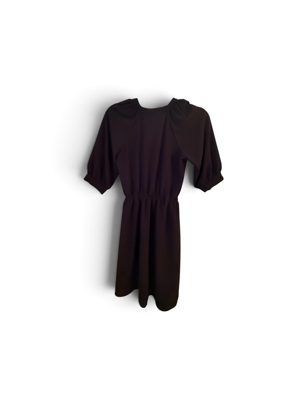Monteau Black V-Neck Puff Sleeve Dress - Picture 2 of 3